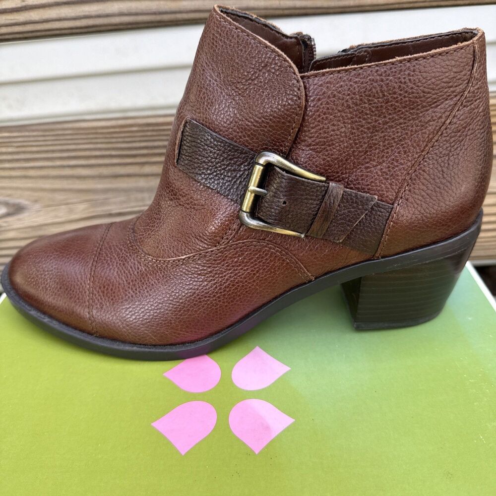 NEW Naturalizer Salene leather ankle boots womens 9.5 Classy Zip Comfort Western - Picture 3 of 8